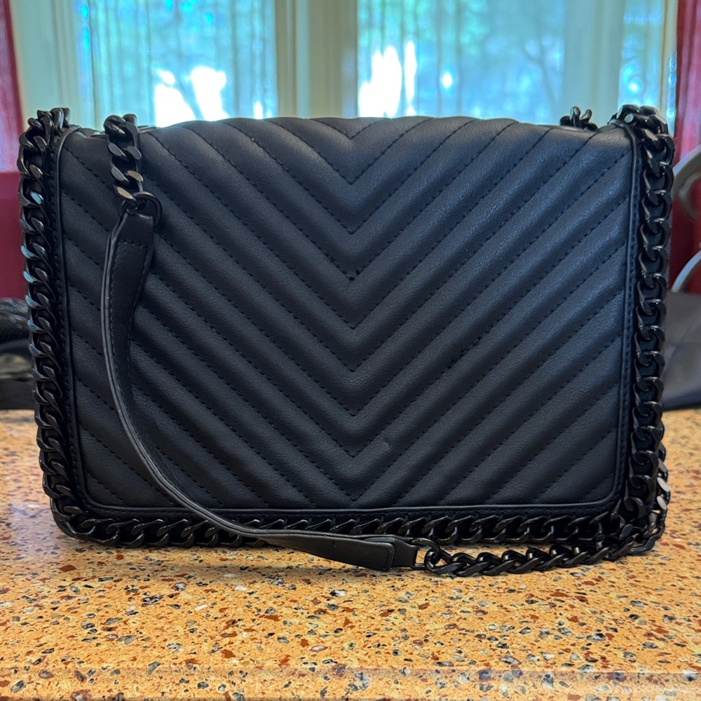 Aldo Black Chevron Crossbody Bag